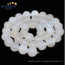 Rodada 4 6 8, 10, 12mm Atacado White Agate Natural Gemstone Agate Stone